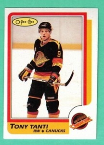 (1) TONY TANTI  1986-87 O-PEE-CHEE # 120 CANUCKS NM+  CARD (G6841)