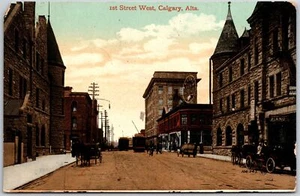 1910 1st Street West Calgary Atlanta Street View Buildings Posted Postcard - Picture 1 of 2