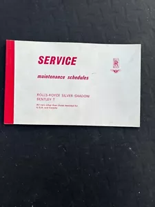 1971 Rolls Royce Silver Shadow Bentley T Car Auto Service Maintenance Log Book - Picture 1 of 3