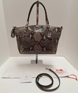 NEW W/TAGS Coach Madison Embossed Python Kelsey Satchel Handbag Crossbody - Picture 1 of 19