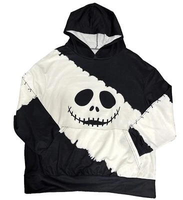 Ghost Face Print Hoodie, Casual Long Sleeve Kangaroo Pocket, Women's Clothing Sm - Image 1 of 3