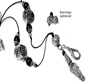 Collar Borla Cordón Cadena, Soporte Insignia de Identificación de Seguridad, Llaves, Negro - Imagen 1 de 4