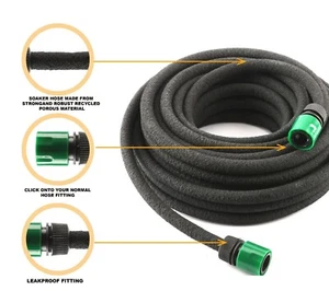 Flexible Soaker Hose Porous Pipe Lawn Garden Watering Hose Irrigation 15 & 30 M - Picture 1 of 3