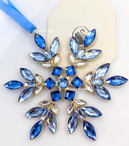 NEW 100% Auth SWAROVSKI Blue Crystal Snowflake Gema Holiday Ornament 5691042 - Picture 1 of 5