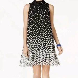 Jessica Howard Women’s Black And White Ruffled Tiered Mini Dress Size 10P - Picture 1 of 14