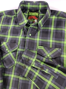 DIXXON Flannel The Shifter Limited Edition Green Black Pearl Snap Mens XLT Tall - Picture 1 of 16