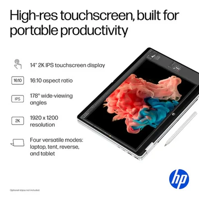 HP OmniBook 5 Flip 2-in-1 14" Touchscreen Laptop Intel 7 150U 16GB LPDDR5 4TB - Image 1 of 4