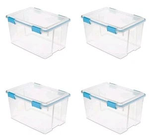 Sterilite 54 Quart Gasket Box, Weather-Resistant Clear Storage Bin with Latch... - Picture 1 of 12
