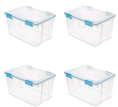 Sterilite 54 Quart Gasket Box, Weather-Resistant Clear Storage Bin with Latch... - Image 1 of 4