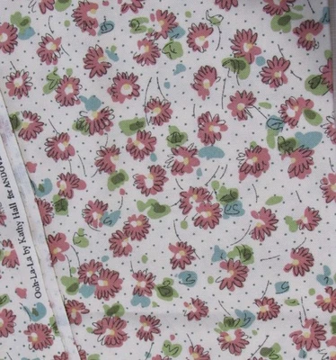 7/8 yd OOH-LA-LA Kathy Hall #3826 Ditzy Floral Dot Andover Cotton Quilt Fabric - Image 1 of 2