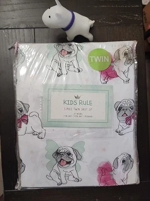 NUEVO Juego de sábanas dobles Kids Rule de 3 piezas bailarina Bulldogs nuevo en paquete Foto 1 de 4