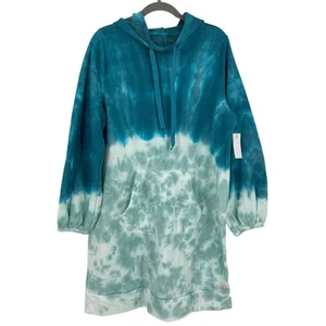 Livi Lane Bryant Hoodie Sweatshirt Batik blau/grün Größe 14/16 neu mit Etikett - Bild 1 von 8