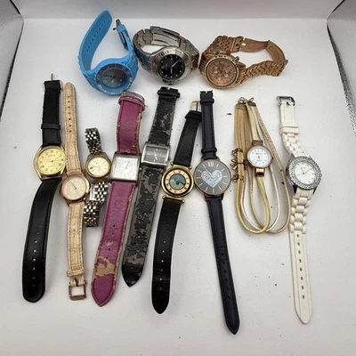 Lote De Cuarzo Relojes 12 Moderno/Partes Vintage No - Imagen 1 de 4