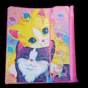 Lisa Frank Vintage 90s Binder Kittens Bubbles Stuart Hall w 2 folders *read* - Picture 1 of 19
