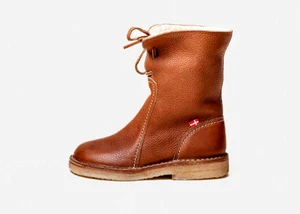 DUCKFEET Arhus Leather Sheep Wool Pull On Winter Men's Boots Sz 43 - Nut - Picture 1 of 14