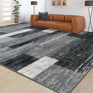 Large Area Rugs,Modern Geometric Patchwork Floor Decor for Bedroom Aesthetic ... - Picture 1 of 9
