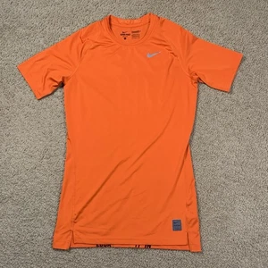 Nike Pro Combat Youth Large Orange Short Sleeve Compression Shirt Dri Fit Sports - Picture 1 of 7