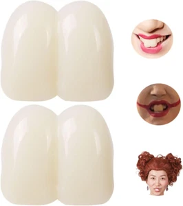 2 Stück 17 mm Deluxe maßgefertigte große Buck Zähne Kappen für Clown Hase Hillbilly Kostüm - Bild 1 von 12
