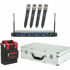 VocoPro UHF-5800-9 PLUS Wireless System with 4 Handheld Mic and Carry Bag