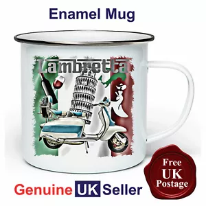 Lambretta Scooter Mug,11oz Enamel Lambretta Scooter Camping Mug - Picture 1 of 1