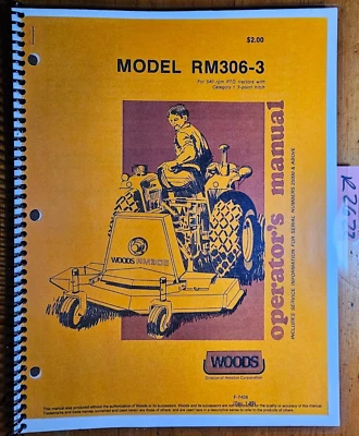 Woods RM306-3 Mower Owner's Operator's & Parts Manual F-7408 1/89 - Image 1 of 4
