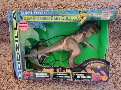 De colección Toy Biz 1998 Garra Cortando Bebé Godzilla Dinosaurio Control Remoto Funciona Foto 1 de 4