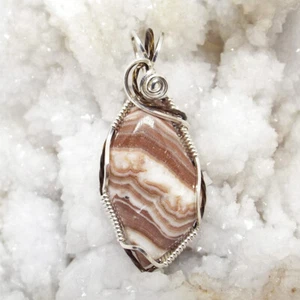 Onyx, drahtumwickelt, Halskette, Sterlingsilber, Bronze, #1760 - Bild 1 von 4