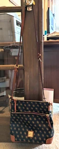 Dooney Bourke Leather Handbag Gretta Crossbody Navy - Picture 1 of 8