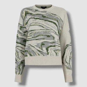 $255 Twenty Montreal Men Gray Azurite Color Spill Crewneck Sweater Size L - Picture 1 of 4