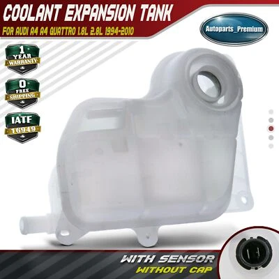 Tanque de expansão de líquido de arrefecimento com sensor para Audi A4 Quattro A4 1996-98 V6 2.8L L4 1.8L - Imagem 1 de 4