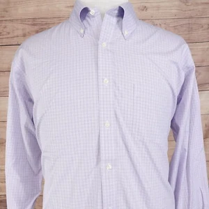 CAMICIA ABITO BROOKS BROTHERS REGENT NON FERRO SUPIMA COTONE 18 35 - VIOLA CHECK - Foto 1 di 6