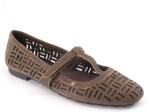 Nuova scarpa TIMBERLAND donna marrone scamosciato piatto Mary Jane comoda casual taglia 6 M