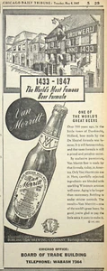 1947 Chicago Newspaper Page - Burlington Brewery Van Merritt Beer Ad - Picture 1 of 2