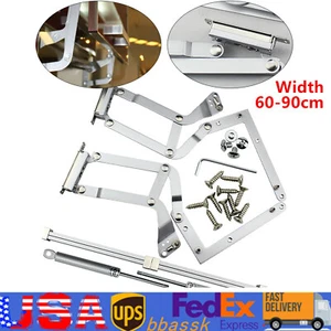 Cabinet Door Hinges Vertical Swing Lift Up Stay Pneumatic Arm Nickel Plating US - Picture 1 of 9