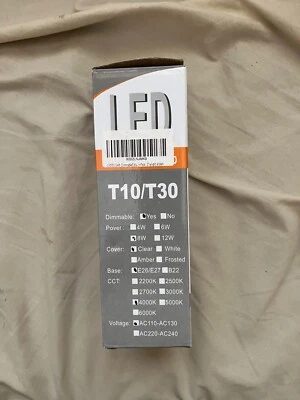 8W Dimmable Edison Led Tubular Bulb T10/T30,75 Watt Incandescent Bulb Equival... - Image 1 of 3