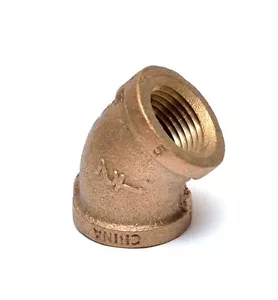 1/2 Npt Female 45 Degree Elbow Brass Fitting Water Oil Gas Fuel Air Propane - Picture 1 of 7