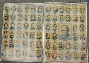 1956 President & Vice President Charts by Tribune To Eisenhower & Nixon 16x22 - Foto 1 di 3