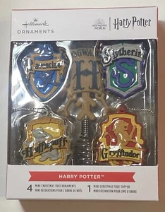 2024 Hallmark Keepsake Harry Potter Hogwarts Houses Ornament Tree Topper 5 Pc. - Picture 1 of 9