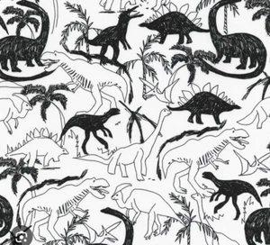 Robert Kaufman Fabrics Musings Dinosauri Bianco 5 iarde in 1 taglio - Foto 1 di 3