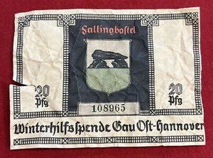 Banconota Nazista Tedesca WHW Winter Help Notgeld Moneta WWII WW2 Terzo Reich - Foto 1 di 2