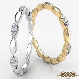Marquise Design Diamond Eternity Women's Wedding Band White Gold 0.30 Ctw. - Picture 1 of 35