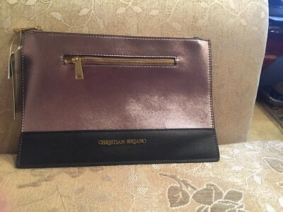 BOLSO MONEDERO CHRISTIAN SIRIANO para Payless Dorado y NEGRO con Cremallera**NUEVO** Con Bolsillos Foto 1 de 4