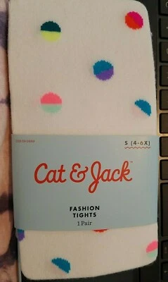 Medias blancas de mezcla de algodón Cat & Jack para niñas con medio lunadote colorido 4-6X  Foto 1 de 3