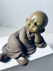 Ceramic Little Cute Buddha Statue Monk Figurine Creative Baby Crafts - Picture 1 of 4