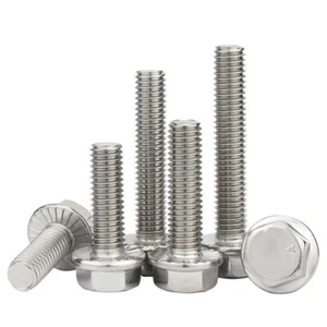 A4 Stainless Steel Hex Cap Serrated Flange Bolt M5M6M8M10 Metric Flanged Screws - Picture 1 of 8