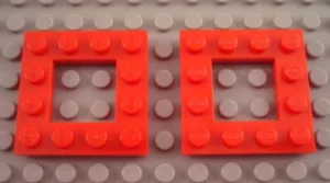 New LEGO Lot of 2 Red 4x4 Open Center Flat Plate Pieces - Picture 1 of 1