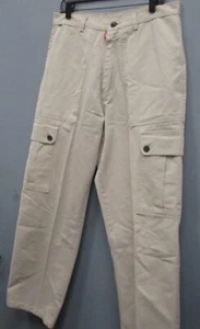 Vintage Akademiks Pants Adult Size 34 Beige 100% Cotton Cargo Pants Brand New - Picture 1 of 10