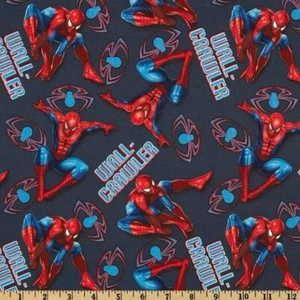 14.5 Inches Spider-Man Wall Crawler Blue Cotton Fabric Marvel Comics Spiderman - Picture 1 of 1