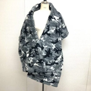 BALENCIAGA 673572 logo Stole/Shawl Large shawl Big size boa camouflage Scarf - Picture 1 of 8