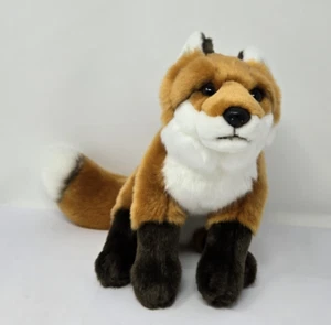 Peluche FAO volpe rossa nera coda cespugliosa morbido peluche 2019 occhi e naso duri - Foto 1 di 19